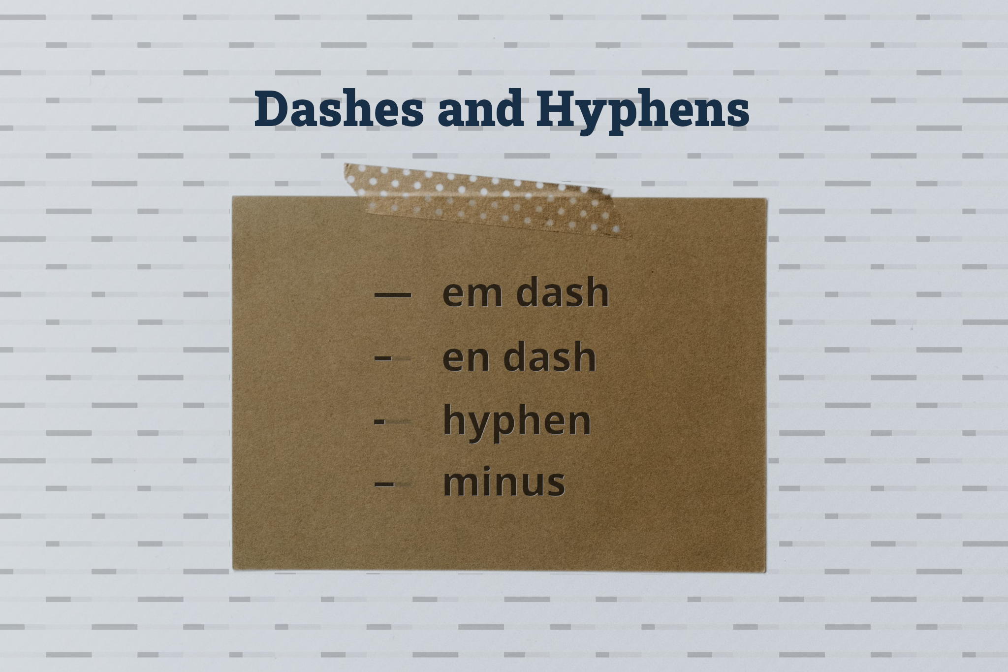 Is A Dash The Same As A Hyphen