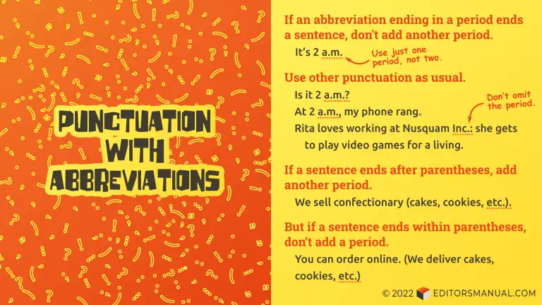 Punctuation With Abbreviations Editor s Manual