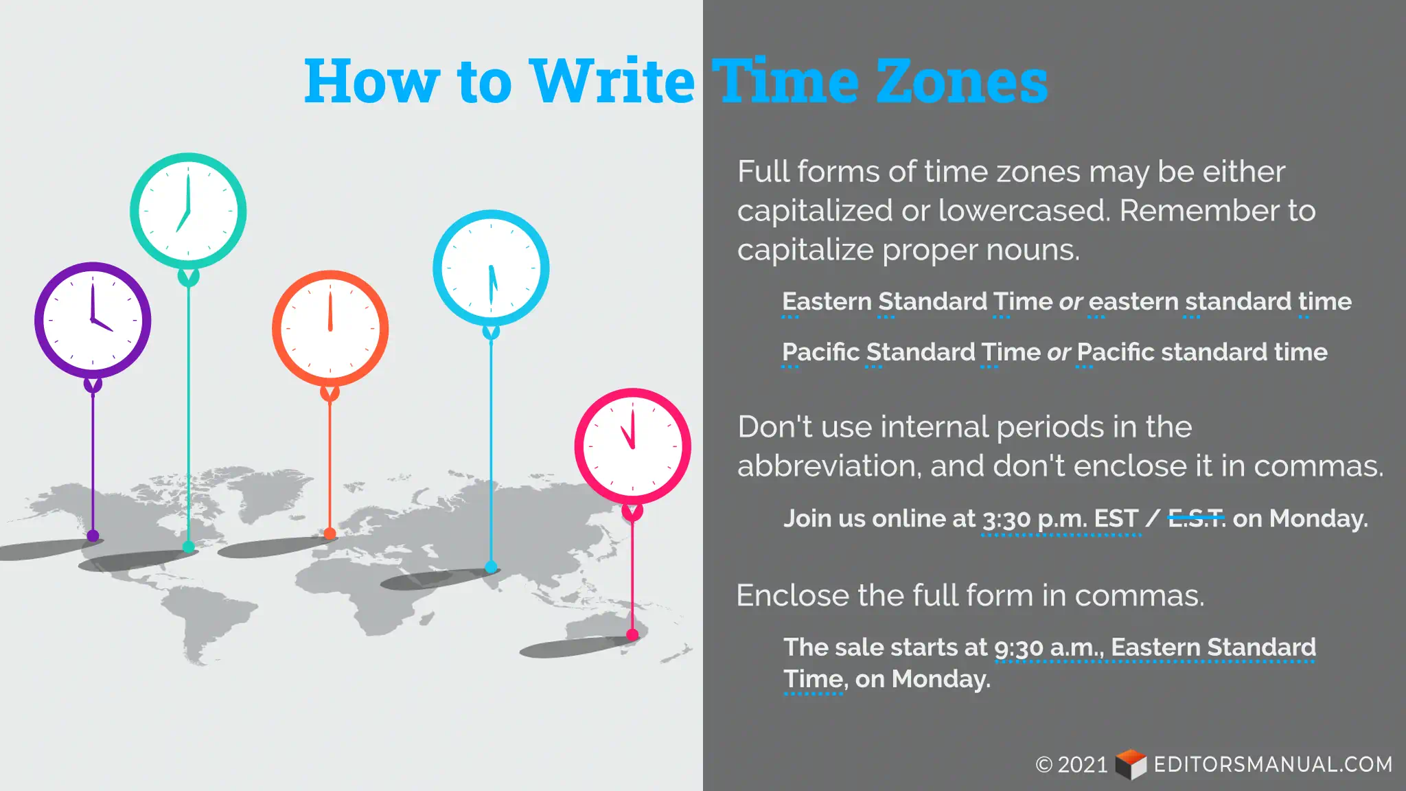 Time Zones How to Write Correctly The Editor s Manual