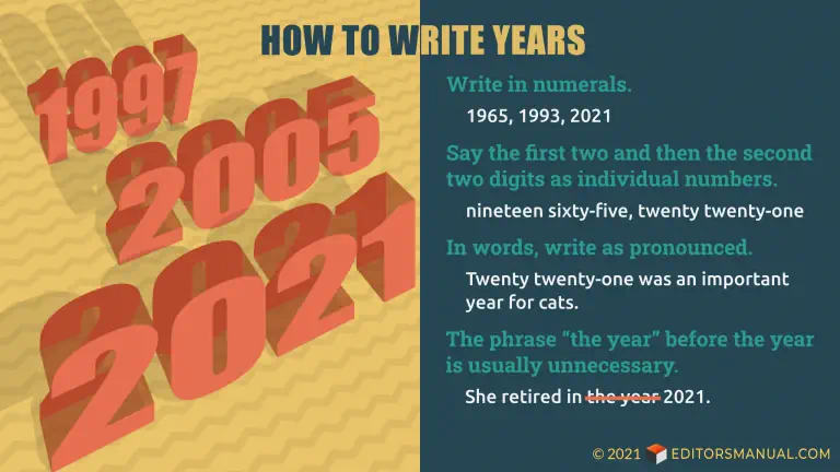 How to Write and Say the Year Correctly | Editor’s Manual